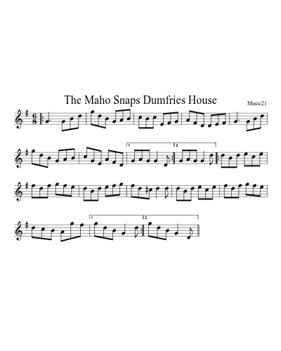The Maho Snaps Dumfries House sheet music preview