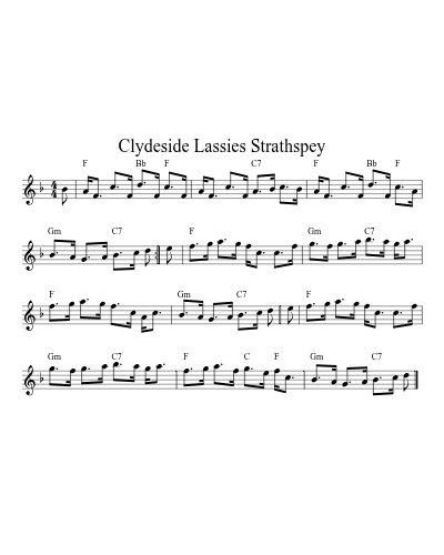 Clydeside Lassies Strathspey sheet music preview