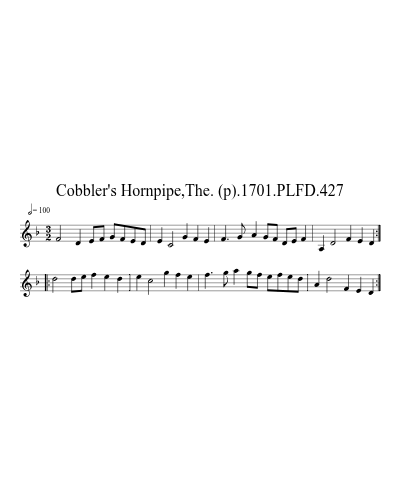 Cobbler's Hornpipe,The. (p).1701.PLFD.427