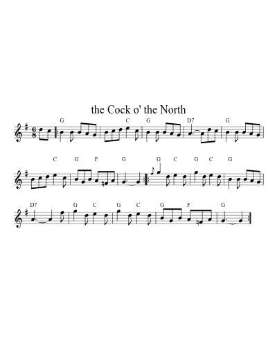 The cock o' the north (Version 3) sheet music preview
