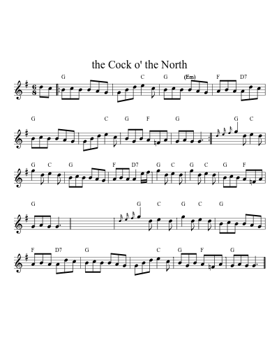 The cock o' the north (Version 15) sheet music preview