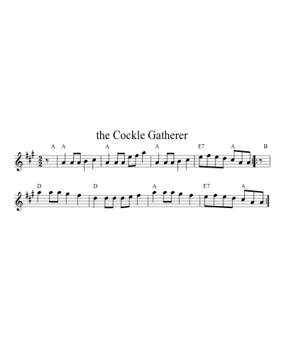 the Cockle Gatherer sheet music preview