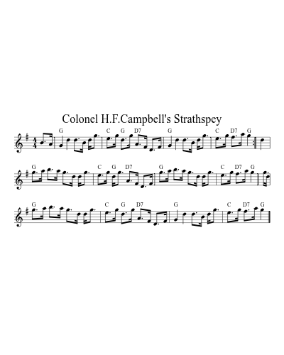 Colonel H.F.Campbell's Strathspey sheet music preview