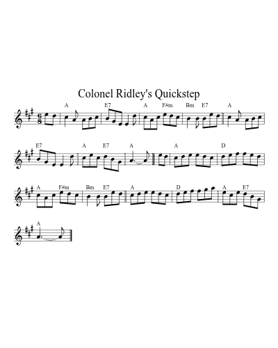 Colonel Ridley's Quickstep (Version 3)