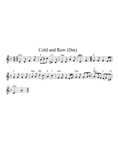 Cold and Raw   (Dm) (Version 2)