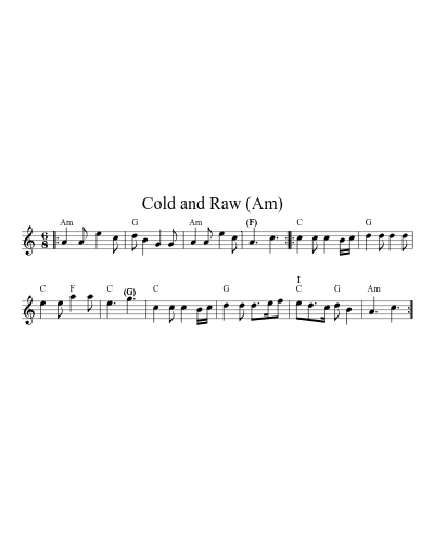Cold and Raw   (Am)