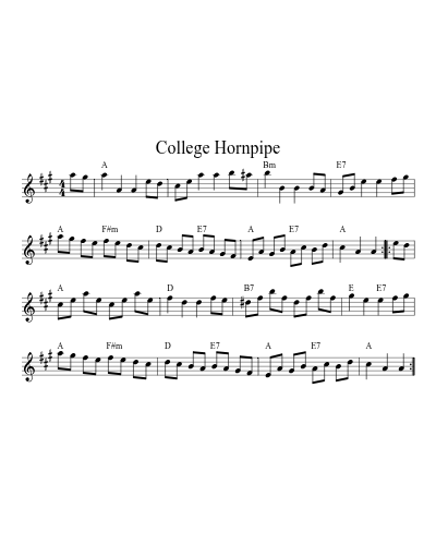 College Hornpipe (Version 8) sheet music preview