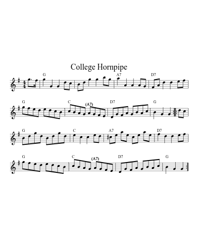 College Hornpipe (Version 10)