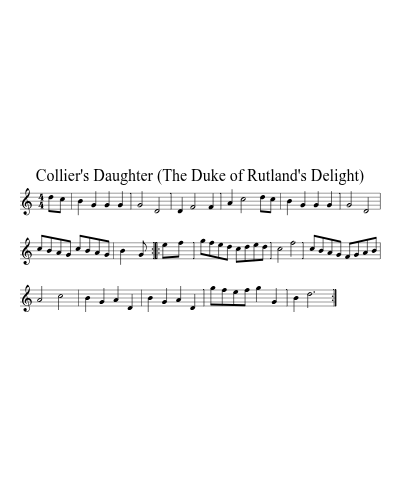 Collier's Daughter (The Duke of Rutland's Delight)