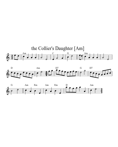 The Collier's Daughter   [Am] (Version 2)
