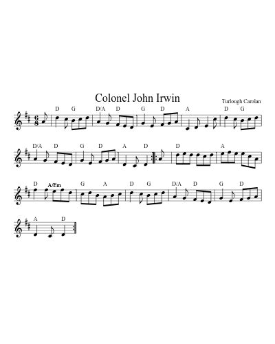 Colonel John Irwin (Version 2) sheet music preview