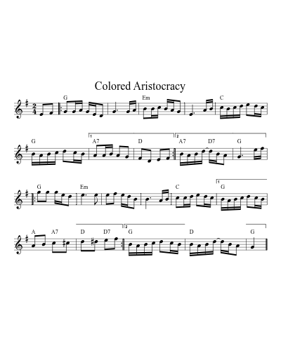 Colored Aristocracy (Version 5)