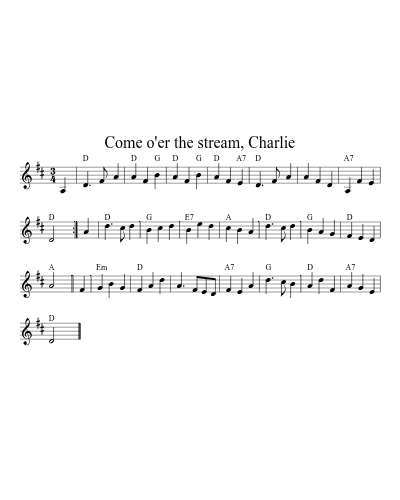 Come o'er the stream, Charlie