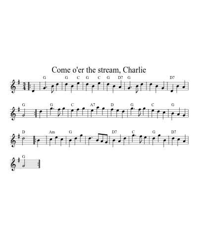 Come o'er the stream, Charlie (Version 4)