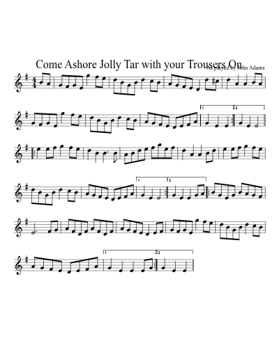 Come Ashore Jolly Tar with your Trousers On (Version 2)