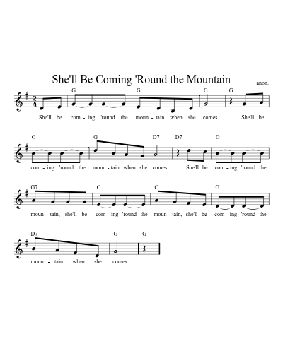 She'll Be Coming 'Round the Mountain preview