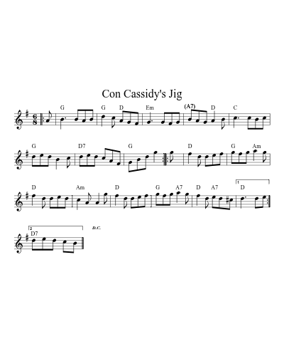 Con Cassidy's Jig (Version 2) preview