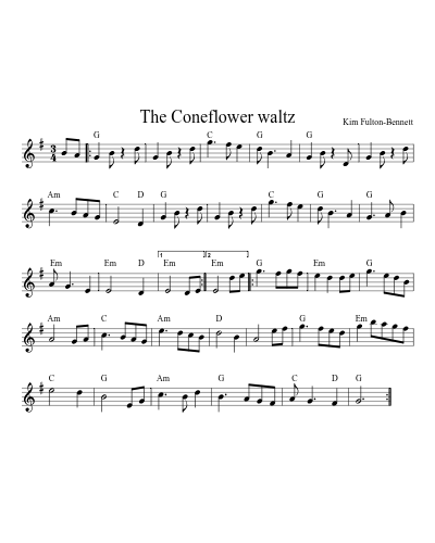 The Coneflower waltz (Version 2) sheet music preview