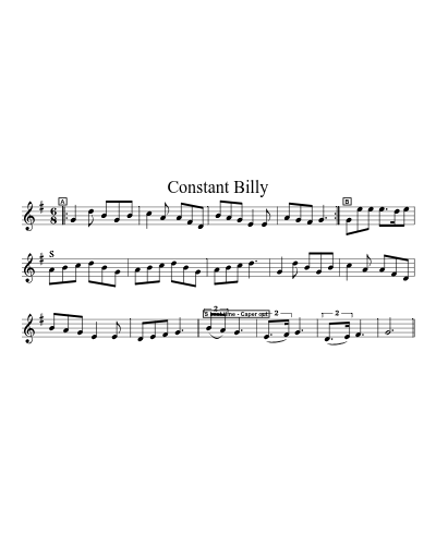 Constant Billy (Version 5) sheet music preview