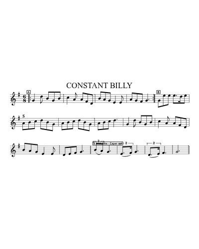 Constant Billy (Version 8) sheet music preview