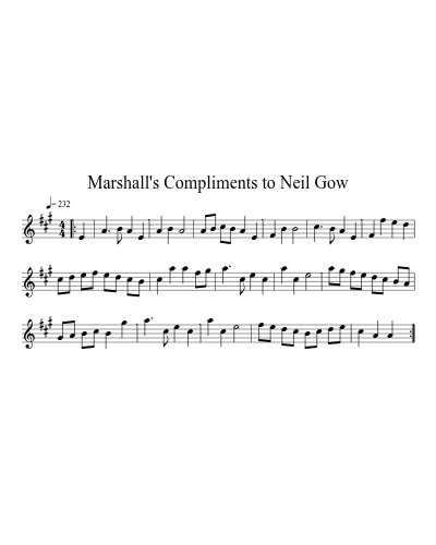 Marshall's Compliments to Neil Gow