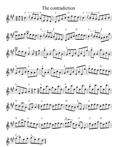 The contradiction (Version 4) sheet music preview