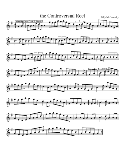 the Controversial Reel sheet music preview