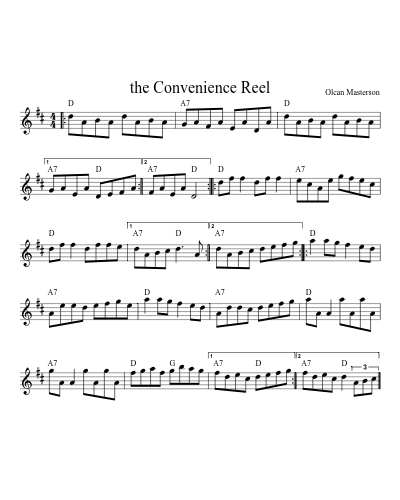 the Convenience Reel sheet music preview