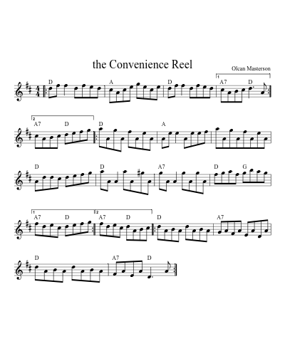 the Convenience Reel (Version 6) sheet music preview