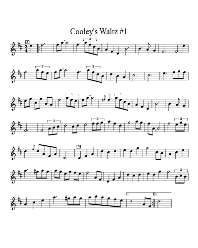 Cooley's Waltz #1 sheet music preview