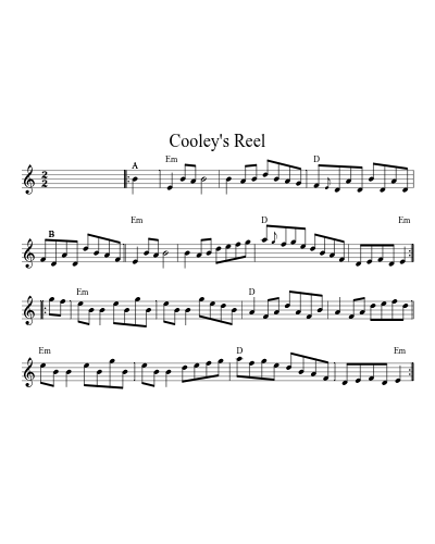 Cooley's reel (Version 5) sheet music preview