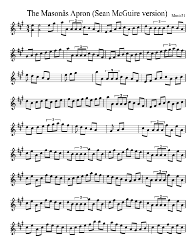 The Masonâs Apron (Sean McGuire version)