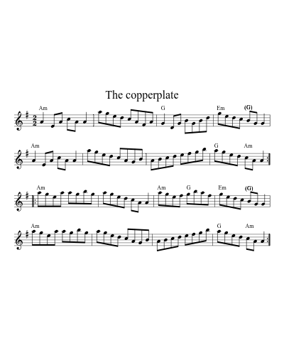 The copperplate (Version 2) sheet music preview