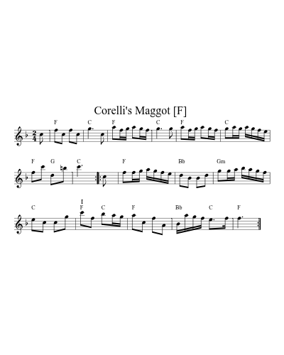 Corelli's Maggot  [F] sheet music preview