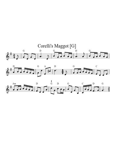 Corelli's Maggot  [G] sheet music preview