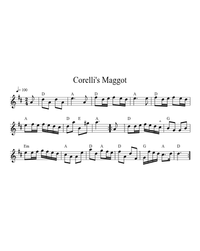 Corelli's Maggot (Version 2) sheet music preview