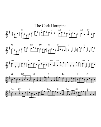 The Cork Hornpipe (Version 2) sheet music preview