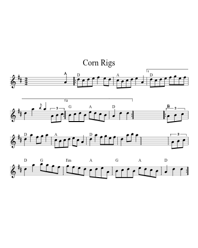Corn Rigs (Version 13) sheet music preview