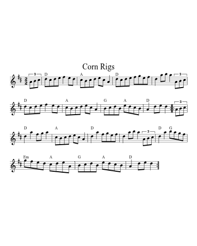 Corn Rigs (Version 16) sheet music preview