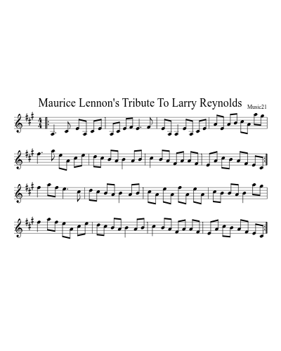 Maurice Lennon's Tribute To Larry Reynolds