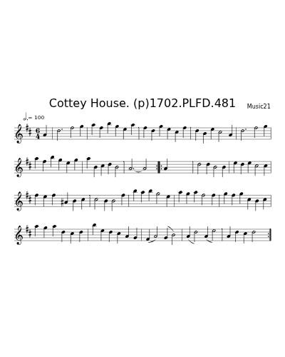 Cottey House. (p)1702.PLFD.481