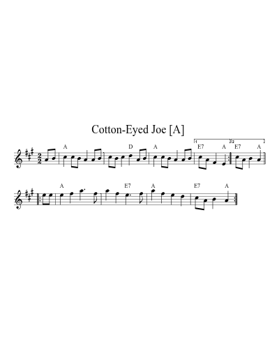 Cotton-Eyed Joe  [A] (Version 2)