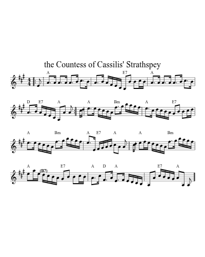 the Countess of Cassilis' Strathspey sheet music preview