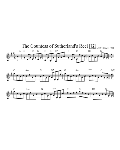 The Countess of Sutherland's Reel   [G]