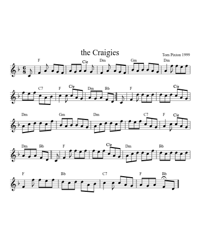 the Craigies sheet music preview