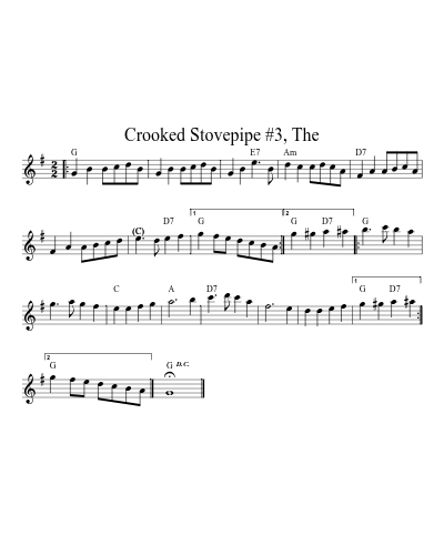 Crooked Stovepipe #3, The sheet music preview