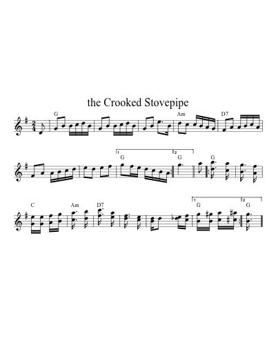 the Crooked Stovepipe (Version 4) sheet music preview