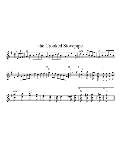 the Crooked Stovepipe (Version 5) sheet music preview