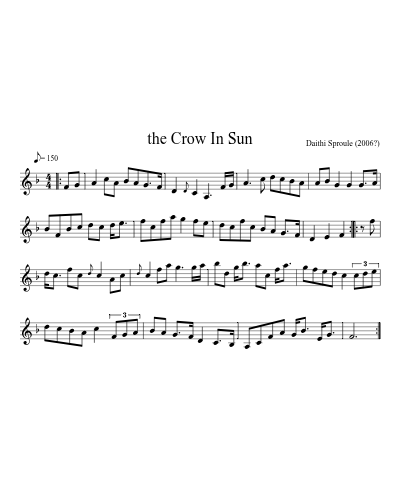 the Crow In Sun (Version 2) sheet music preview