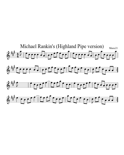 Michael Rankin's (Highland Pipe version)